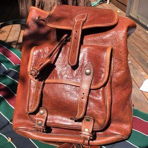 70's Handmade Swiss Leather Backpack